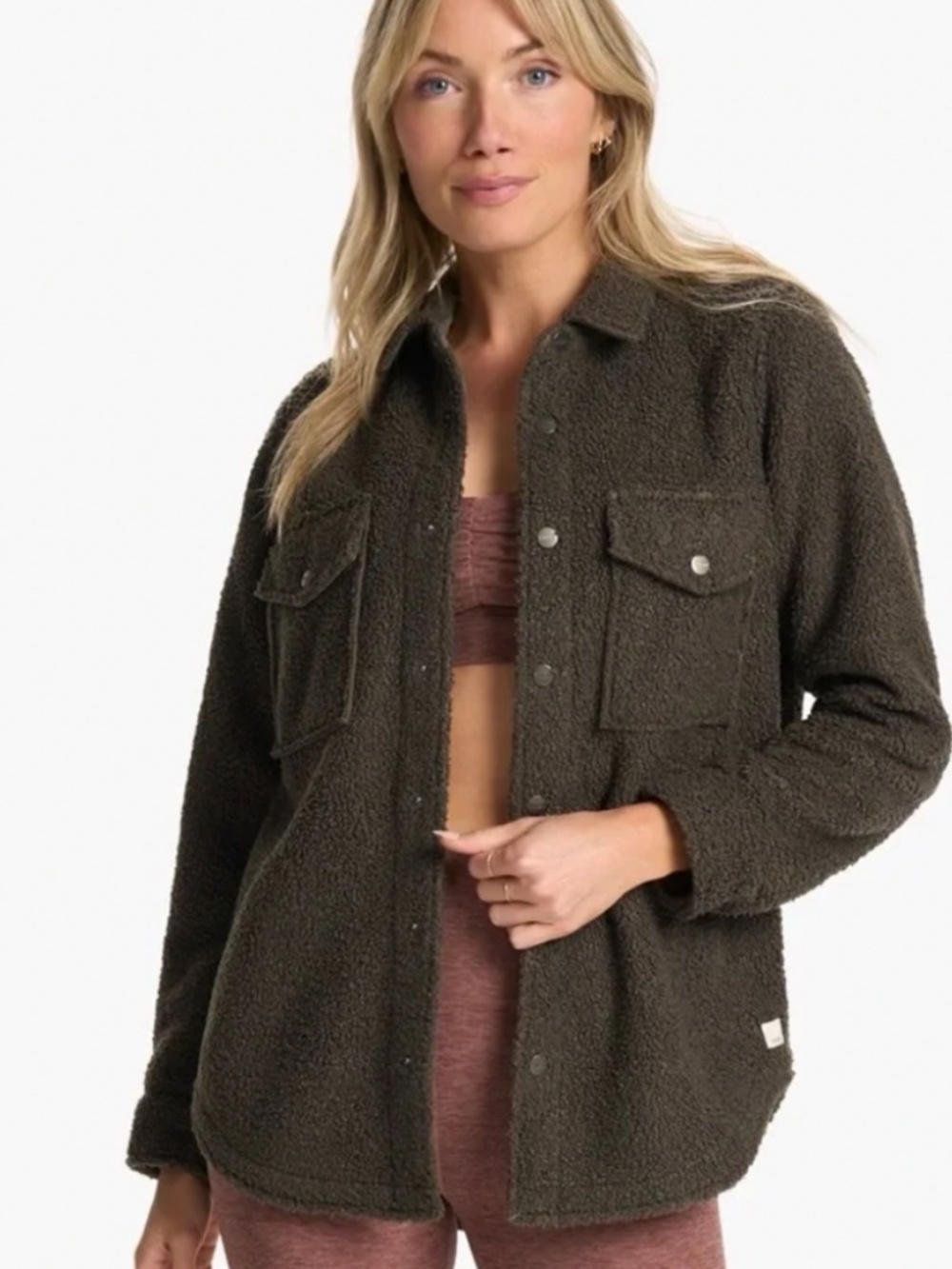 Vuori sycamore shirt jacket, size medium, cocoa